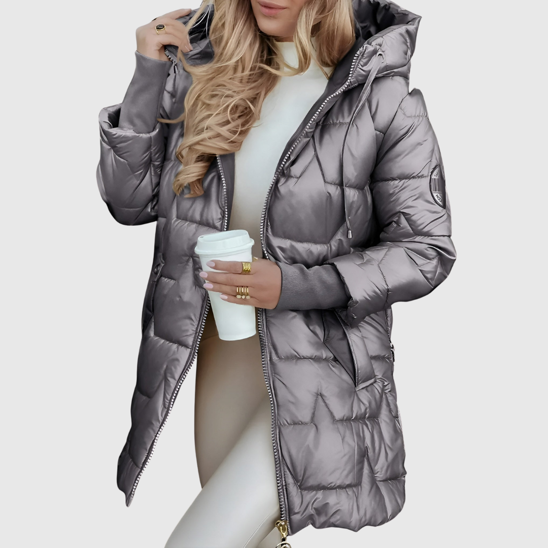 Liina - Elegantne kapuutsiga jope sooja voodriga