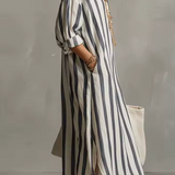 SUMMERBREEZE™ Triibuline Naiste Maxi Kleit