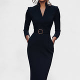 Inês - Elegantne Vööga Kleit